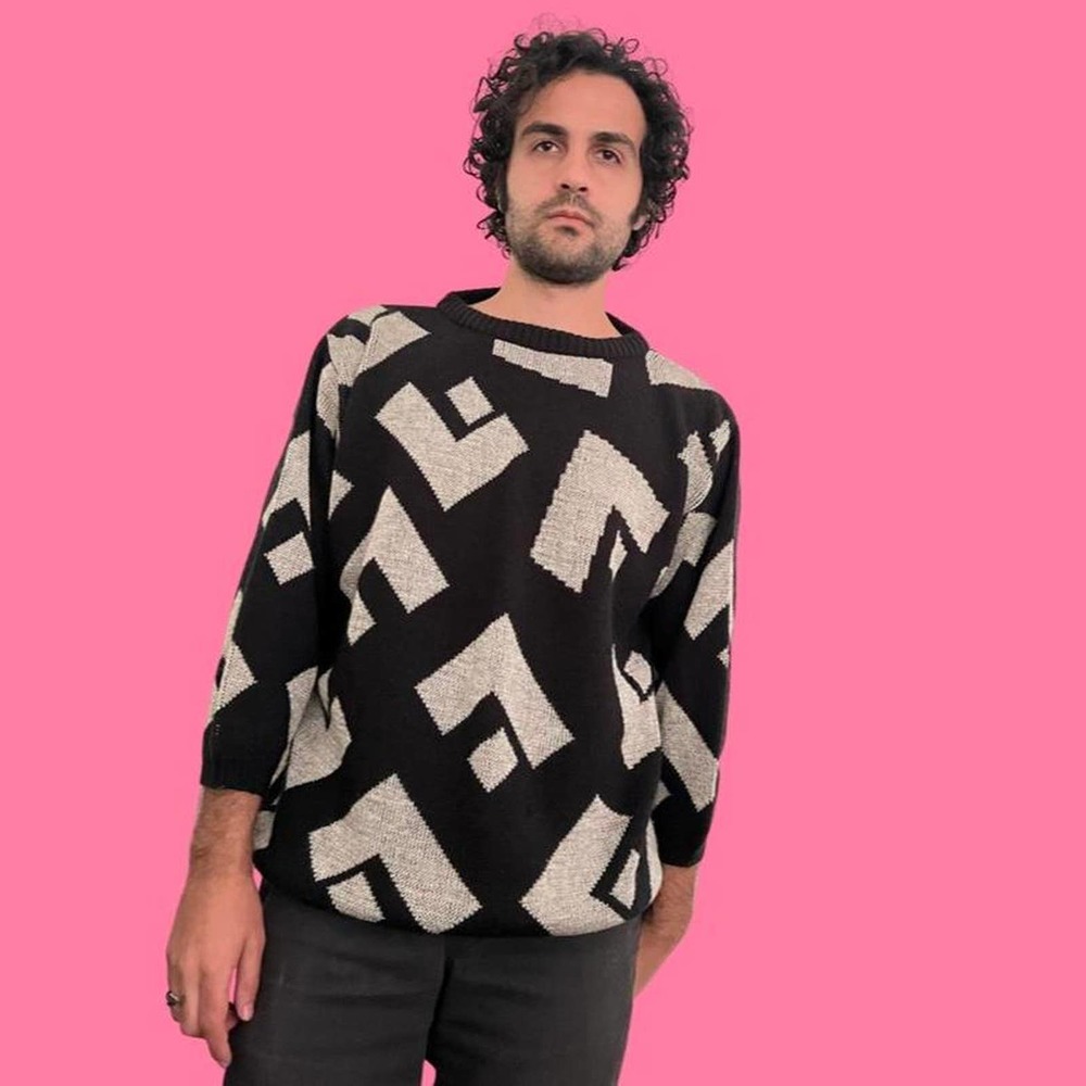 Vintage black and tan abstract